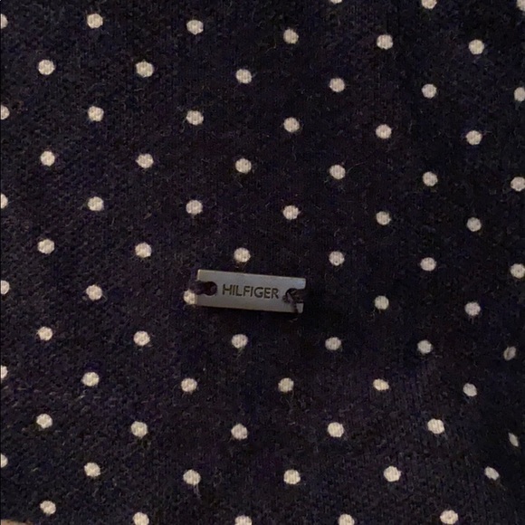 Tommy Hilfiger Navy and White Polka Dot Polo - Picture 5 of 7
